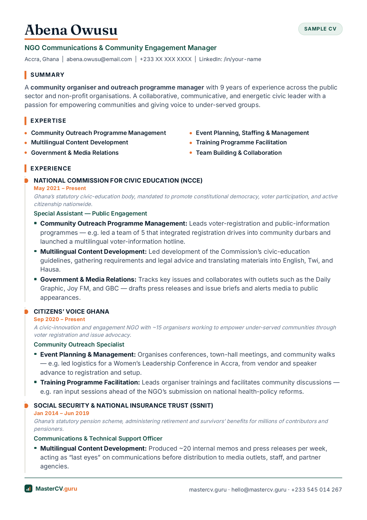 NGO Communications Manager preview